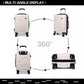 Kono 24 Inch Bandage Effect Hard Shell Suitcase - Beige