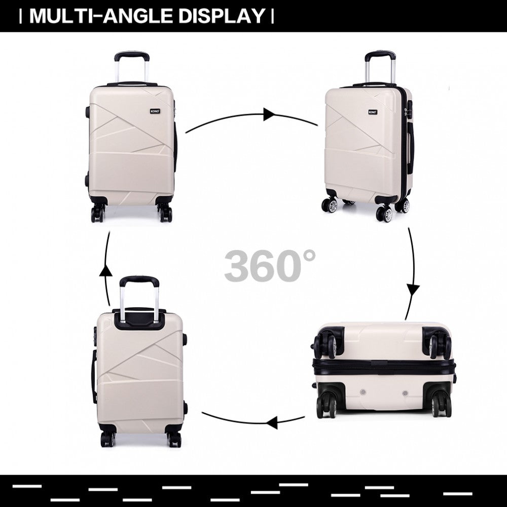 Kono 20 Inch Bandage Effect Hard Shell Suitcase - Beige