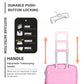 Kono 24 Inch Bright Hard Shell Pp Suitcase - Classic Collection - Pink
