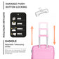 Kono Bright Hard Shell PP Suitcase 3 Pieces Set - Classic Collection - Pink