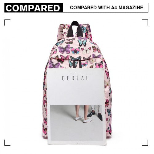 Miss Lulu Large Backpack Butterfly Pink