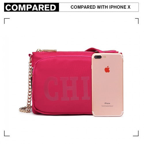 Miss Lulu 'Chic' Chain Shoulder Bag - Plum