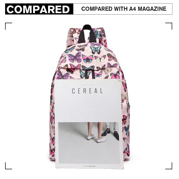 Miss Lulu Large Backpack Butterfly Pink