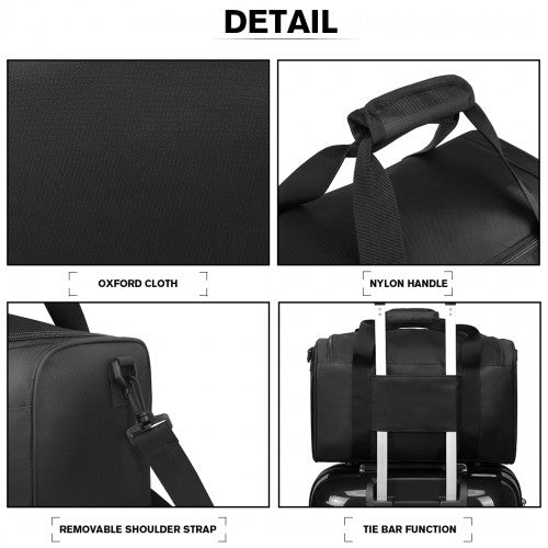 Kono Structured Travel Duffle Bag - Black