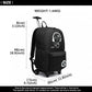 Kono Multi Functional Glow In The Dark Backpack Trolley - Black