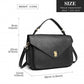 Miss Lulu Functional Satchel Handbag - Black