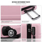 Kono Abs Sculpted Horizontal Design 20 Inch Cabin Luggage - Pink