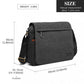 Kono Classic Expanding Messenger Bag - Black