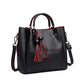Miss Lulu Leather Look 2 In 1 Bucket Handbag - Black