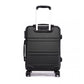 Kono Abs Sculpted Horizontal Design 3 Piece Suitcase Set - Black