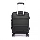 Kono Abs Sculpted Horizontal Design 3 Piece Suitcase Set - Black