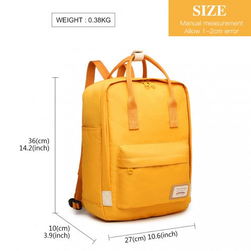 Kono Large Polyester Laptop Backpack - Yellow
