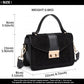 Miss Lulu Matte Leather Midi Handbag - Black