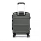 Kono ABS Sculpted Horizontal Design 28 Inch Suitcase - Grey