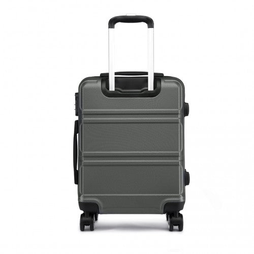 Kono ABS Sculpted Horizontal Design 28 Inch Suitcase - Grey