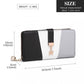 Miss Lulu Tri Colour Women's Leather Look Purse - Black