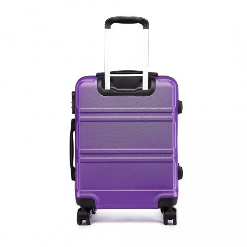 Kono ABS Sculpted Horizontal Design 28 Inch Suitcase - Purple