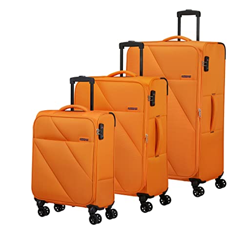 American Tourister Sun Break Suitcase Set 3 Pieces Standard Size, Luggage Suitcase Set, Orange