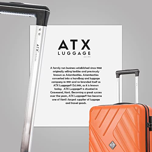 ATX Luggage Extra Large Suitcase Expandable Durable ABS Hard Shell Suitcase with 4 Dual Spinner Wheels and Built-in 3 Digit Combination Lock (Orange, 32 Inches,173 Liter)