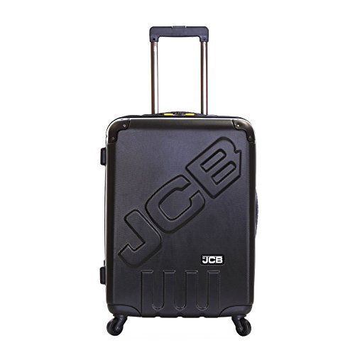 JCB - Lightweight Hard Shell Suitcase, 24" - 360 Degree Spinner Wheels - Made with ABS Polycarbonate Hard Shell - Flight Case - Luggage Bags for Travel - Black