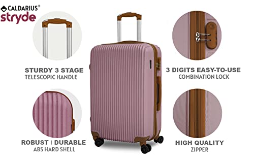 CALDARIUS Suitcase Set | Hard Shell Suitcase | Lightweight | with Combination Lock | 4 Dual Spinner Wheels | Travel Bag, Luggage Sets, (3 Piece Full Set) (Rose)