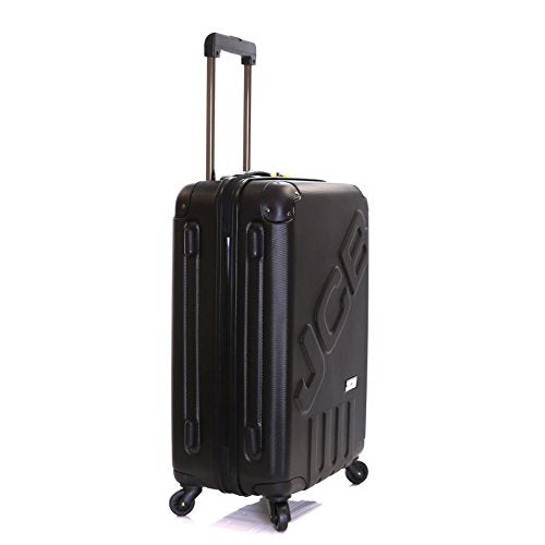 JCB - Lightweight Hard Shell Suitcase, 24" - 360 Degree Spinner Wheels - Made with ABS Polycarbonate Hard Shell - Flight Case - Luggage Bags for Travel - Black