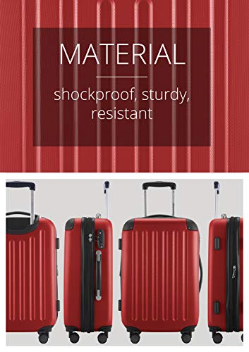 HAUPTSTADTKOFFER Spree - Hartschalen-Koffer Koffer Trolley Rollkoffer Reisekoffer, TSA, Hand Luggage, 65 cm, 82 liters, Red (Rot)