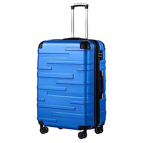 COOLIFE Hard Shell Suitcase with TSA Lock and 4 Spinner Wheels Lightweight 2 Year Warranty Durable (Navy Blue, L(77cm 93L))