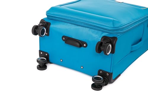 ATX Luggage Large Suitcase Expandable Durable Lightweight Suitcase with 4 Dual Spinner Wheels & Built-in TSA Lock (Blue/Yellow, 29 Inches, 110 Liters)