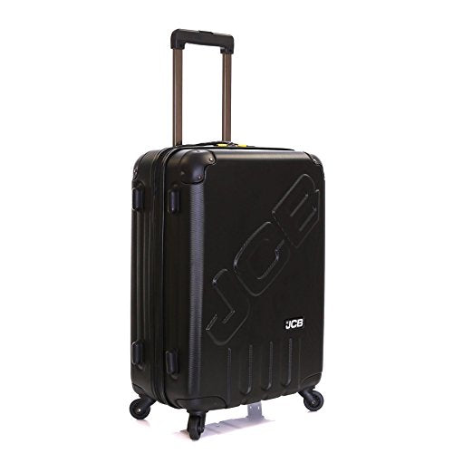 JCB - Lightweight Hard Shell Suitcase, 24" - 360 Degree Spinner Wheels - Made with ABS Polycarbonate Hard Shell - Flight Case - Luggage Bags for Travel - Black