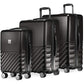 Hauptstadtkoffer Boxi - Set of 3 Hard-Side Luggages Trolley Hardside Hard Shell Suitcase Expandable, TSA, (S, M & L), Black