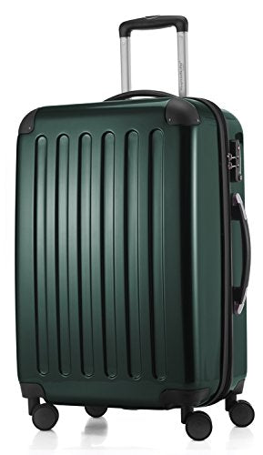 HAUPTSTADTKOFFER - Alex - Luggage Suitcase Hardside Spinner Trolley 4 Wheel Expandable, 65cm, TSA, dark green