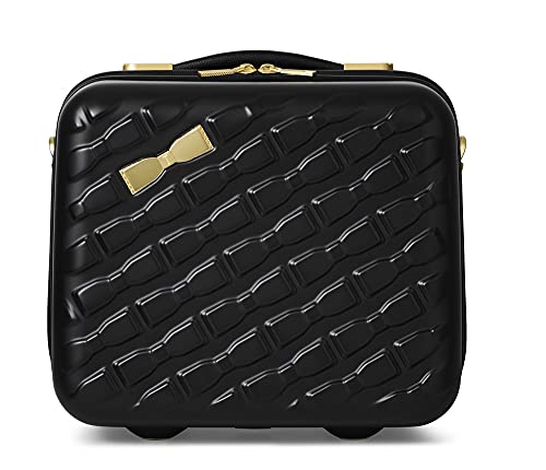 Ted Baker Belle Collection Hardside Cabin Luggage Trolley for Travel, Black, Vanity Case