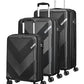 American Tourister Exoline 3-Piece Suitcase Set, Black, Black (Black), Kofferset 3-teilig, Luggage Suitcase Set