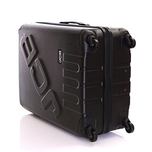 JCB - Lightweight Hard Shell Suitcase, 24" - 360 Degree Spinner Wheels - Made with ABS Polycarbonate Hard Shell - Flight Case - Luggage Bags for Travel - Black