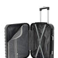 House Of Leather Cabin Size Suitcase Hard Shell Four Wheel Luggage Conney Black