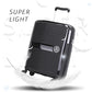 GinzaTravel PP material Hardside Spinner, Carry-On, Wear-resistant, scratch-resistant Suitcase Luggage with Wheels, Black Color, 20-Inch