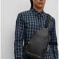 BOSS Mens Crosstown Monostr mp Grained Italian-Leather Mono-Strap Backpack with Embossed Logo Size One Size