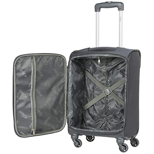 Flight Knight Lightweight 4 Wheel 800D Soft Case Suitcases Maximum Size for Virgin Atlantic, Delta Airlines Cabin Carry On Hand Luggage Approved for 67 Airlines Including easyJet, BA & Many More!