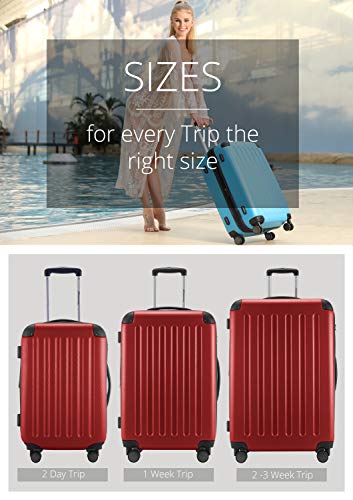 HAUPTSTADTKOFFER Spree - Hartschalen-Koffer Koffer Trolley Rollkoffer Reisekoffer, TSA, Hand Luggage, 65 cm, 82 liters, Red (Rot)