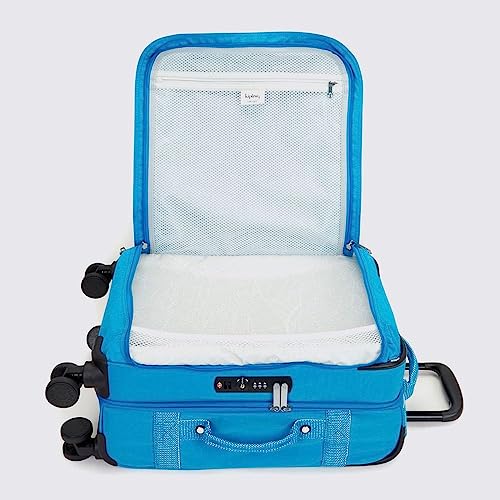 Kipling Spontaneous S, Cabin-Sized, 4-Wheeled 360° Suitcase with Elastic Straps, TSA Lock, 53 cm, 37.5 L, Eager Blue