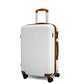 CALDARIUS Suitcase Medium Size| Hard Shell | Lightweight | 4 Dual Spinner Wheels | Trolley Luggage Suitcase | Medium 24" Hold Check in Luggage | Combination Lock, (White, Medium 24'')