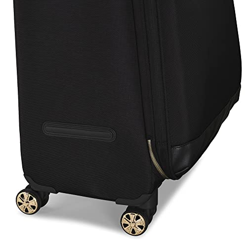 Ted Baker Luggage Albany ECO Collection, Lightweight 4 Wheel Spinner Suitcase with Gold Hardware, Medium, Black