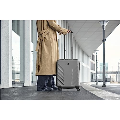 Wenger Motion Carry-On Luggage, Ash Grey - Stylish & Functional, 360° Spinner Wheels