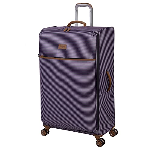 it luggage Beach Stripes 34" Softside Checked 8 Wheel Spinner, Blue/Pink, 34", Beach Stripes 34" Softside Checked 8 Wheel Spinner