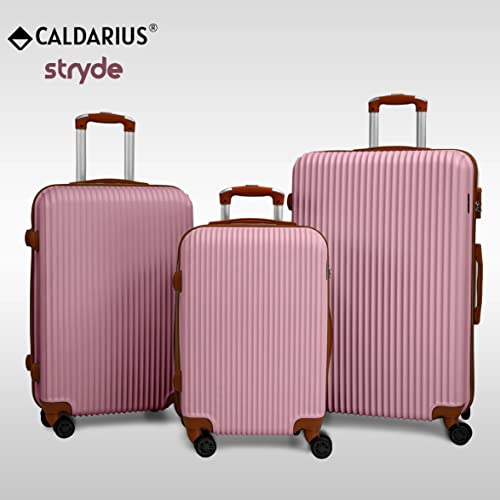 CALDARIUS Suitcase Set – Combination Lock, Travel Bag – Cabin/Carry On and Hold Luggage-Lightweight, Hard Shell, (Rose, Cabin 20'' X 2)