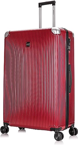 ATX Luggage Extra Large Suitcase Super Lightweight Durable ABS Hard Shell Suitcase with 4 Dual Spinner Wheels and Built-in TSA Lock (Cherry Red, 32Inches, 132Liter)