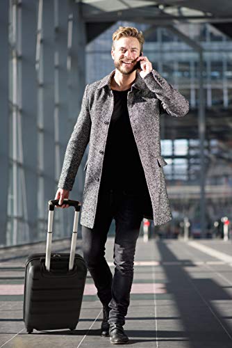 Aerolite Lightweight 55cm Hard Shell Cabin Suitcase 4 Wheel Carry On Hand Luggage Bag - Approved for easyJet, British Airways, Ryanair - Black
