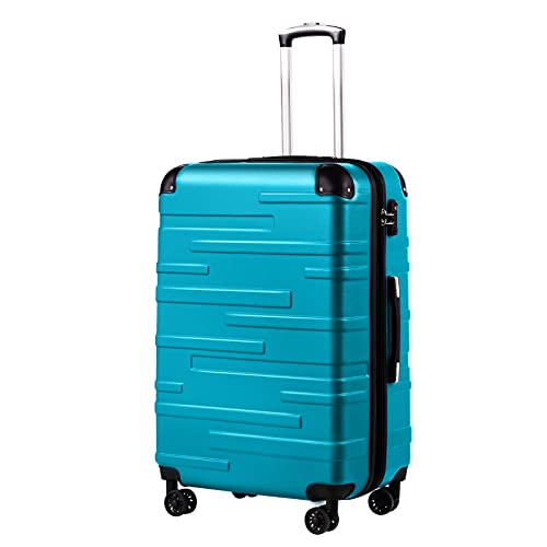 COOLIFE Hard Shell Suitcase with TSA Lock and 4 Spinner Wheels Lightweight 2 Year Warranty Durable (Turquoise Green, S(56cm 38L))