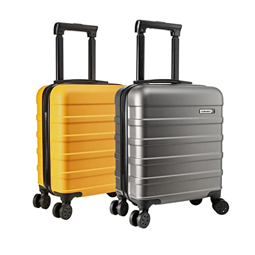 Cabin Max Anode Set of Two 45x36x20cm Lightweight Hand Luggage Suitable for Easyjet Under Seat (Tuscan Yellow/Graphite, 45x36x20)